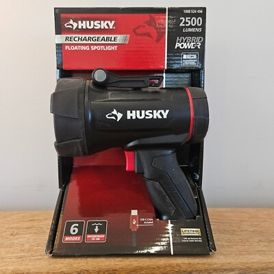 #ad Husky 2500 Lumens Dual Power Floating Rechargeable Spotlight Black $31.99