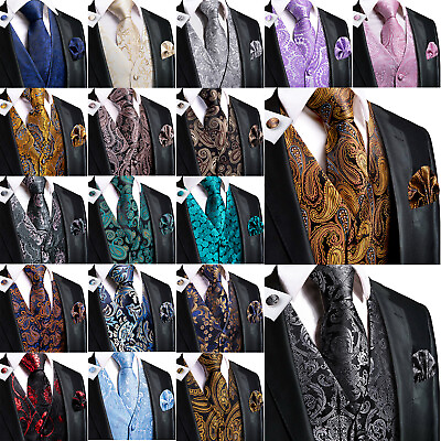 #ad Vest Tie Hankie Fashion Men#x27;s Formal Dress Suit Slim Tuxedo Waistcoat Coat $19.99