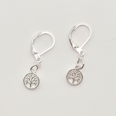 #ad Sterling Silver Tree of Life Earrings Judaica Dangle Earrings $27.00