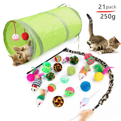 #ad Pet Cat Interactive Toy Kitten Channel Funny Cat Stick Bells Feather Balls Toys $10.07