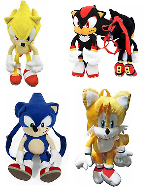 #ad Sonic the Hedgehog Tails Shadow Super Sonic Doll Plush Backpack Kids Cute Gift $27.99