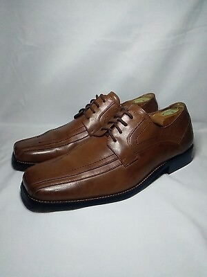 #ad Stacy Adams Brown Leather Mens 11 M Dress Shoes Lace Up Square Toe Gently Worn $22.99