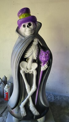 #ad Vintage Halloween Skeleton Blow Mold 34quot; *repainted* Don Featherstone 1990s $230.00