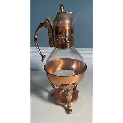 #ad Vintage Princess House Copper and Brass Coffee Carafe with Stand $29.00