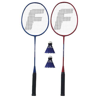 #ad White and Blue 2 Player Badminton Racket Set Red $20.99