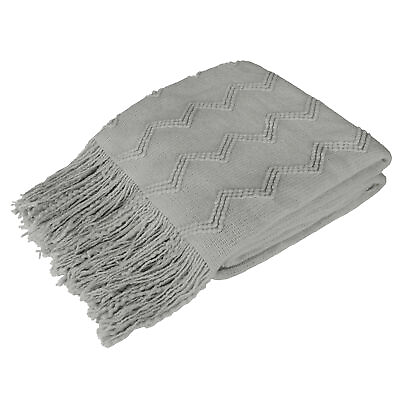 #ad Textured Knitted Fringe Throw Blanket Decorative for Couch Sofa Bed Lightweight $26.99