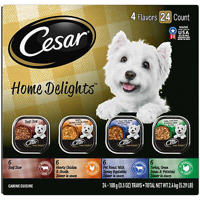 #ad CESAR HOME DELIGHTS Pot Roast Vegetable Beef Turkey Variety Pack 24 Pack $33.42