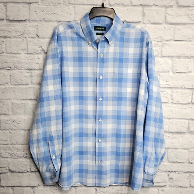 #ad Orvis Shirt Mens Large Button Down Active Fit Blue Plaid Seawool Cooling Outdoor $19.95