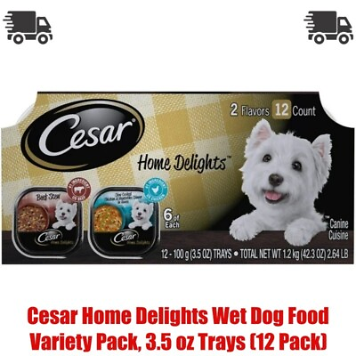 #ad 3.5 oz Trays 12 Pack . Cesar Home Delights Wet Dog Food Variety Pack $15.57