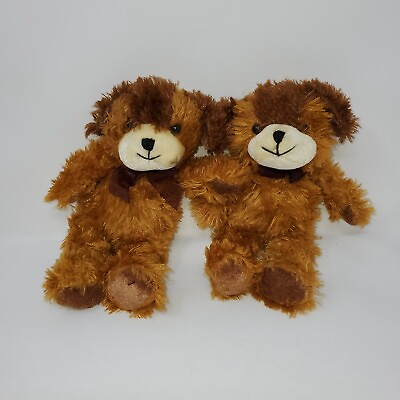 #ad 2 Small Teddy Bear Plush Soft Cuddly 7in $7.00