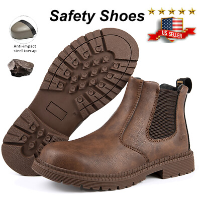 #ad Non Slip Mens Waterproof Boot Indestructible Safety Shoes Steel Toe Work Boots $29.15