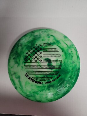 #ad 50 Strong Brand Super Fun 145 Gram Flying Sporting Disc Frisbee Green Swirl $12.99