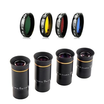 #ad SVBONY 1.25inch 66° Eyepieces Set 6 9 15 20mm UWA FMC SV127 Filter Eyepiece Set $132.99