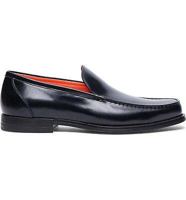 #ad Santoni Faith Soft Leather Loafers Black Size 8 Men#x27;s Shoes $412.50