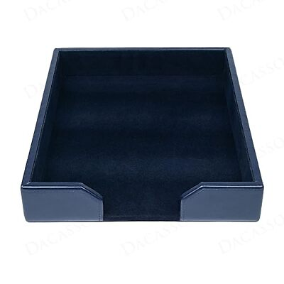 #ad Bonded Leather Luxury Letter Tray Holder amp; Paper 13.5quot; x 10.5quot; x 2quot; Navy Blue $78.11