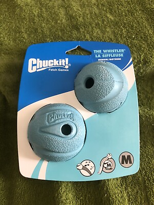 #ad Chuckit The Whistler Ball Dog Toy Medium Pack of 2 Both are Blue $11.00