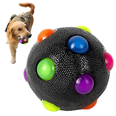 #ad Dog Ball Toy Light Up Pet Flashing Toys Throw Ball Bounce Interactive $12.05
