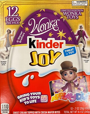 #ad Kinder Joy Eggs Wonka Toy Surprise Treat Eggs 12 count Limited Edition Easter $21.99
