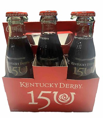 #ad Limited Edition 150th Kentucky Derby Coca Cola Glass Bottles 6 Pack NEW SEALED🥤 $21.99