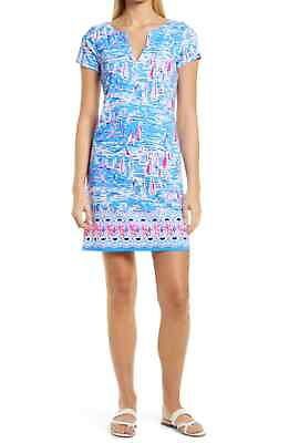 #ad Lilly Pulitzer Sophiletta Dress Short Sleeve UPF50 Stretch Fitted V Neck M Used $74.95