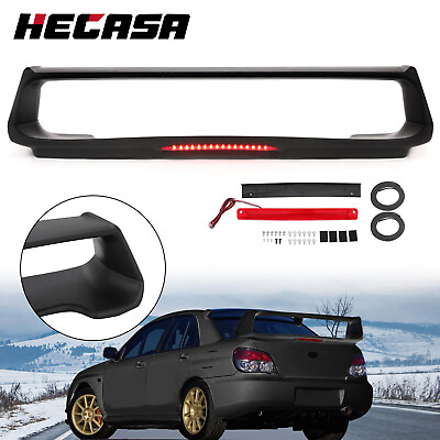 #ad HECASA Trunk Spoiler Wing Matte W Brake Light For Subaru Impreza WRX 4 Dr 02 07 $147.99