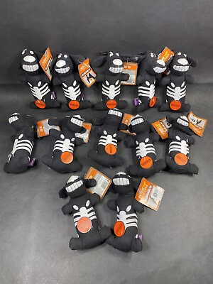 #ad 12x Multipet Halloween Loofa Skeleton Squeak Dog Black Toy 6 Inch NEW NWT $22.45