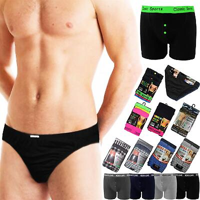 #ad PAIR MENS BOXER UNDERWEAR SHORTS CLASSIC BREATHABLE BRIEFS HIPSTER TRUNKS GBP 7.45