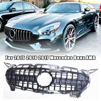 #ad Car Front Bumper Grille Grill Cover Kit For 2015 2016 Mercedes Benz AMG GT GTS $384.13
