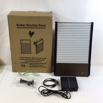 #ad Huabor V9 Black Silver Automatic Rechargeable Shutter Chicken Coop Door Used $69.99