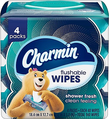#ad Flushable Wipes 4 packs 40 Wipes Per Pack 160 Total Wipes $7.99
