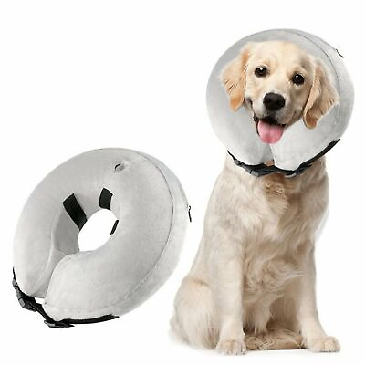 #ad Pet Inflatable Collar Soft Adjustable Protective Recovery Cone for Dogs Cats $13.01
