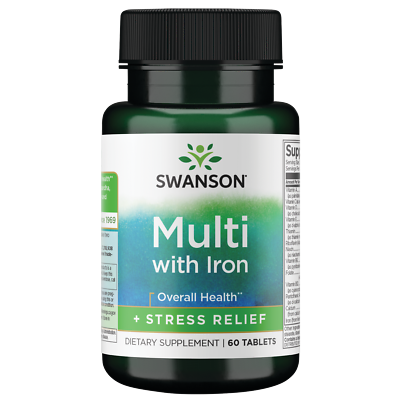 #ad Swanson Multi with Iron Stress Relief 60 Tabs $15.19