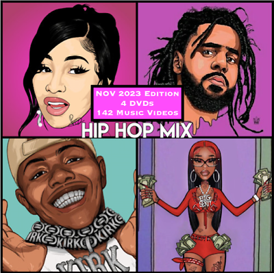 #ad Nov 2023 Rap HipHop RnB 142 Music Videos 4 DVDs Sexyy Red Cardi B J Cole Drake $21.99