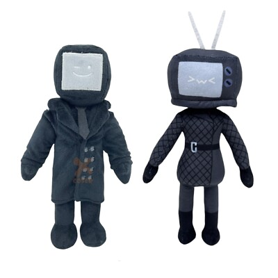 #ad 2PCS Funny Shorts Skibidi Toilet TV Woman amp; TV Man Plush Toys Stuffed Dolls Gift $26.99