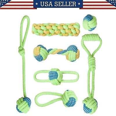 #ad 7PCS Dog Rope Chew Toys for Aggressive Chewers Dog Tug of War Dog Teeth Cleaning $12.99