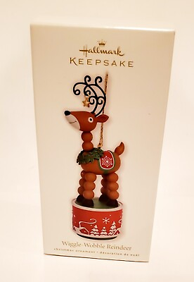 #ad Hallmark Keepsake Ornament 2010 Wiggle Wobble Reindeer NIB $19.99