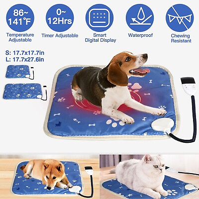 #ad Pet Heating Pad Electric Dog Cat Heating Mat Warming Pet Blanket Mat Soft Mat $31.68