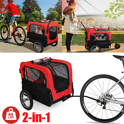 #ad Dog Bicycle Trailer Bike Carrier Cat Stroller Jogging Wagon for Small Medium Dog $99.80