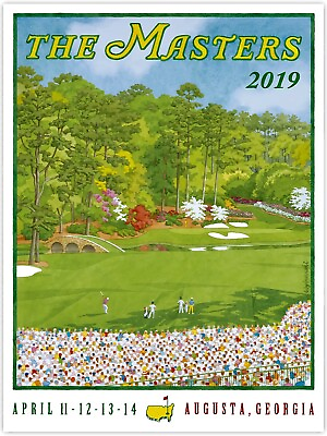 #ad Official 2019 Masters Tournament Augusta National Golf Club Print Tiger Woods $199.99