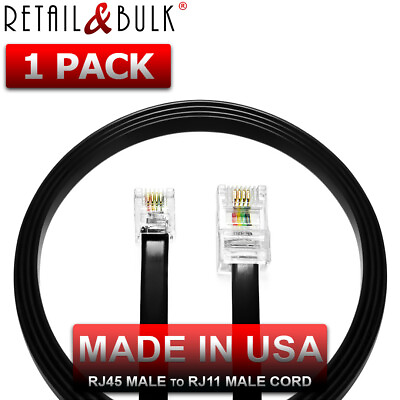 #ad RJ11 to RJ45 Phone Line to Ethernet Connector Cable for Telephone Line 6 Foot $7.99