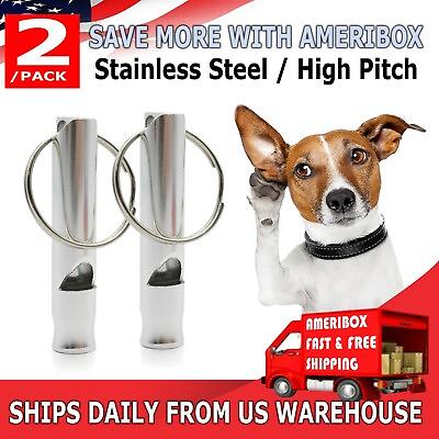 2 PCS SET Hot Pet Dog Training Whistle Dog Supplies Silver $3.48