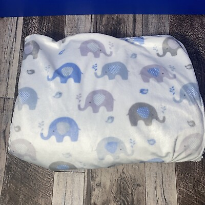 #ad SL Home Fashion Baby Blanket Elephant Bird Gray Blue White Sherpa Soft Lovey $27.49