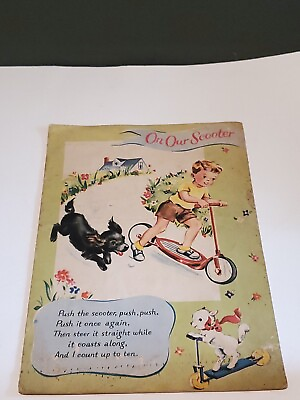 #ad Old Vintage 1940#x27;s On Our Scooter Childrens Paperback Book $12.99