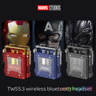 #ad Hot Marvel Iron Man 5.3 Bluetooth Truly Wireless Earbuds Semi In Ear Headphone $61.37