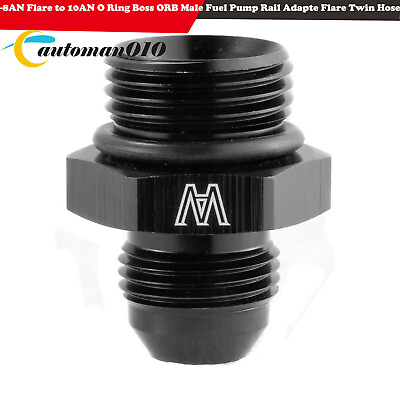 #ad 8AN Flare to 10AN O Ring Boss ORB Male Fuel Pump Rail Adapte Flare Twin Hose US $6.59