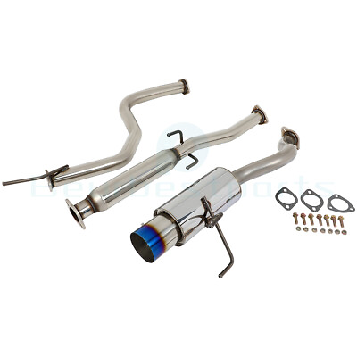 #ad For 92 95 Civic Hatchback 2.5quot;Performance Exhaust Burnt 4.5quot; Tip Muffler $106.99