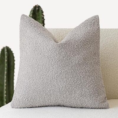 #ad Textured Boucle Throw Pillow Covers Accent Solid Pillow Cases Cozy Soft Decor... $23.48