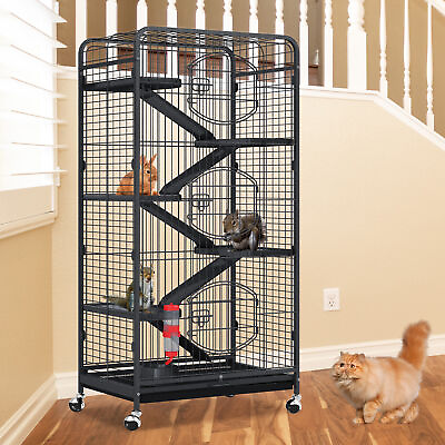 #ad #ad 52 inch Metal Animal Pets Cage w Rolling Stand Indoor Outdoor Pets Cat Rabbit $107.46