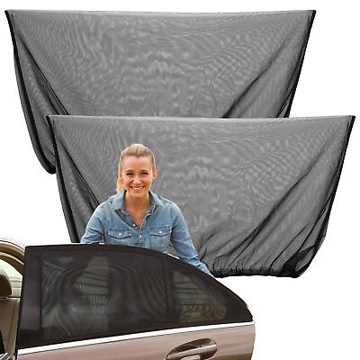#ad 2Pcs Auto Rear Window Sun Shade Window Screen Cover Sunshade Protector $9.35