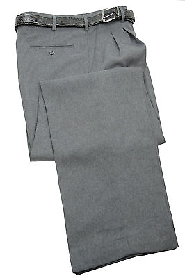 #ad Mens Trousers Heather Gray Dress Pants Pleated Slacks W Belt New Sizes 30 to 42 $23.99